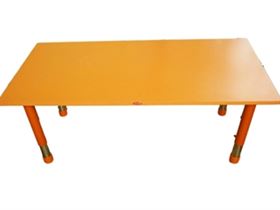 Wooden Rectangle Table with Height Adjustable Steel